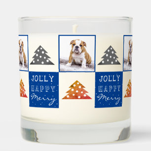 Cute Dog Puppy Pet Typography Christmas Tree Photo Scented Candle