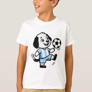 Cute Dog Puppy Playing Soccer Footll Dogs Puppies  T-Shirt