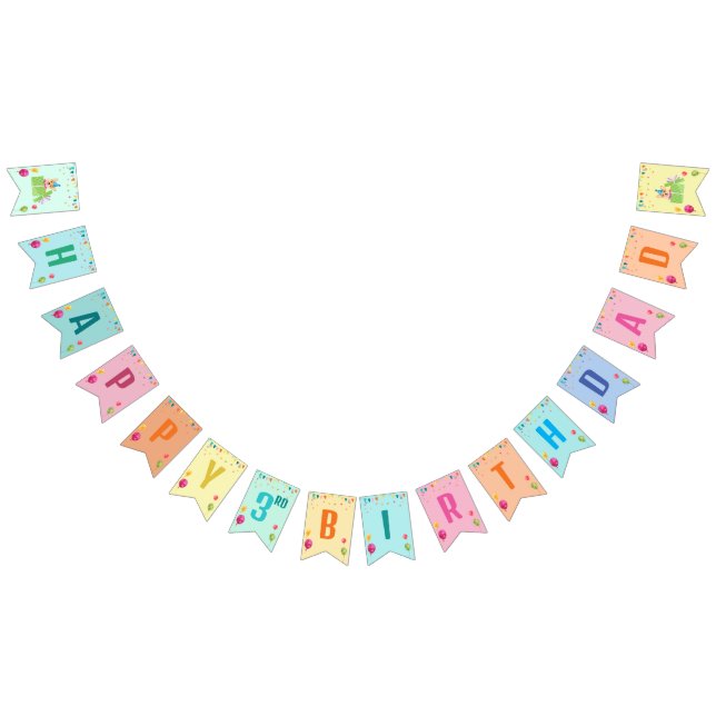 Cute Dog Puppy Themed Kid's Birthday Party Bunting Flags (All)