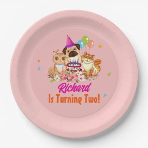 Cute Dog Puppy Themed Kid's Birthday Party Paper Plates