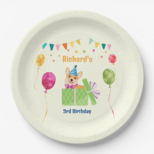 Cute Dog Puppy Themed Kid's Birthday Party Paper Plates