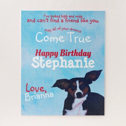 Cute Dog Puzzle Birthday Card