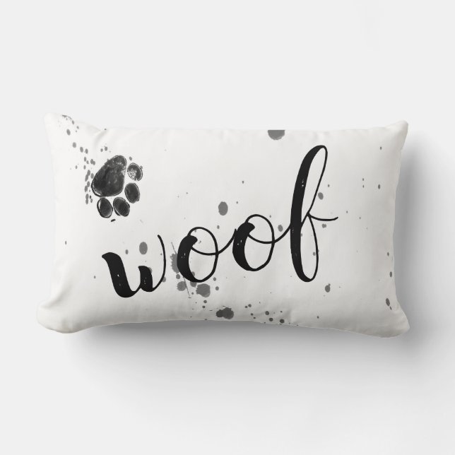 cute dog quote pillow black and white (Front)