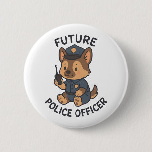 Cute Dog riding Skateboard Button