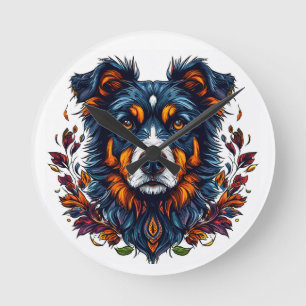 Cute Dog Round Clock