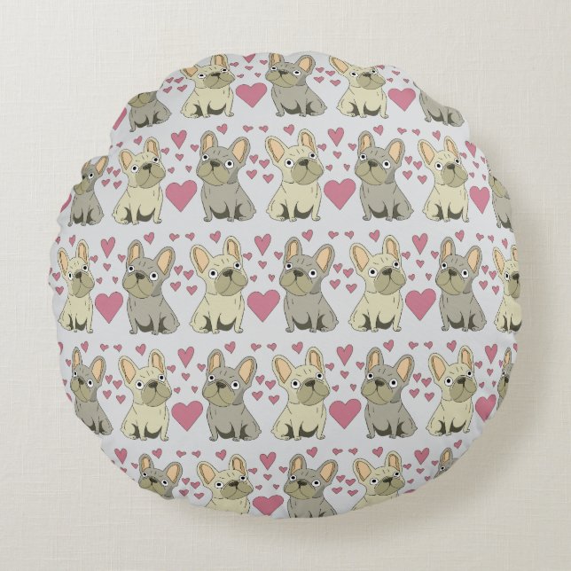 Cute Dog Round Pillow (Front)