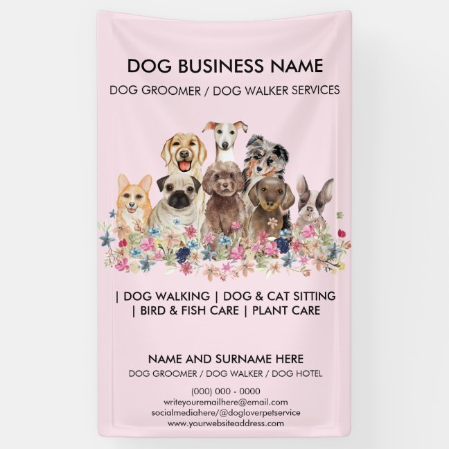 Cute Dog Saloon Banner