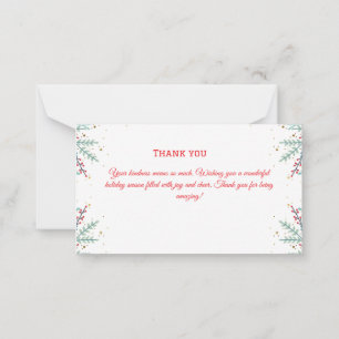 Cute Dog Santa Cap Christmas Thank You  Note Card