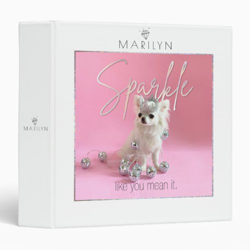 Cute Dog Scrapbook  Sparkle The Tiny Chi  3 Ring Binder