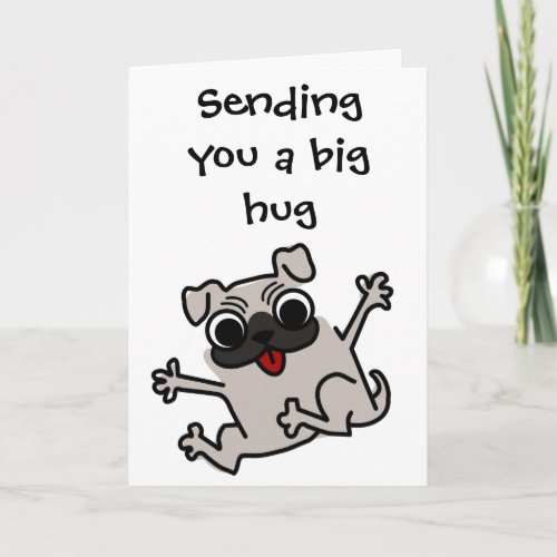 Cute Dog Sending 4 Hugs Miss You Card
