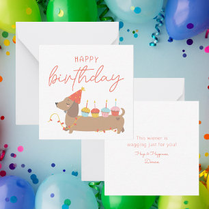 Cute Dog Simple Happy Birthday Note Card