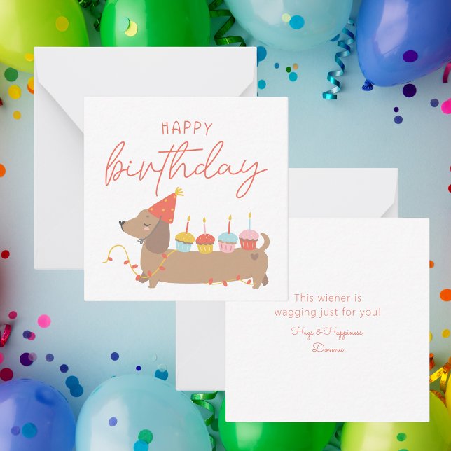 Cute Dog Simple Happy Birthday Note Card (Creator Uploaded)