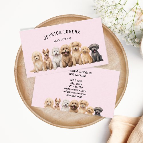 Cute Dog Sitter Pet Groomer Veterinarian Puppy  Business Card