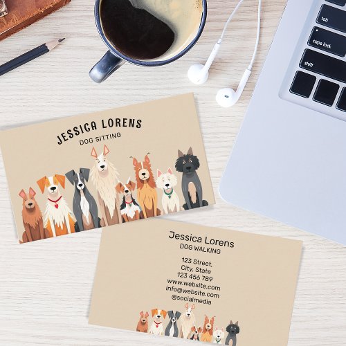 Cute Dog Sitter Pet Groomer Veterinarian Puppy  Business Card