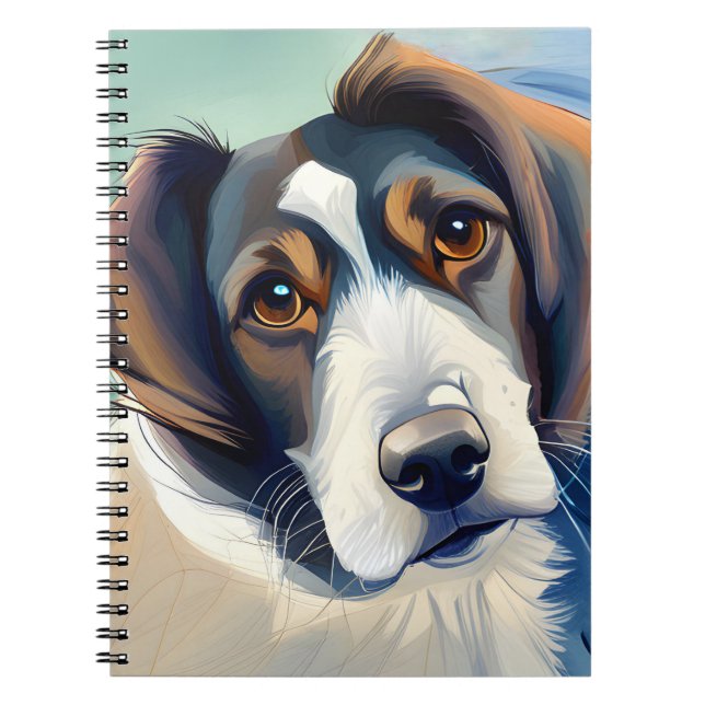 Cute Dog Sketch Portrait Notebook (Front)