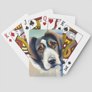 Cute Dog Sketch Portrait Poker Cards