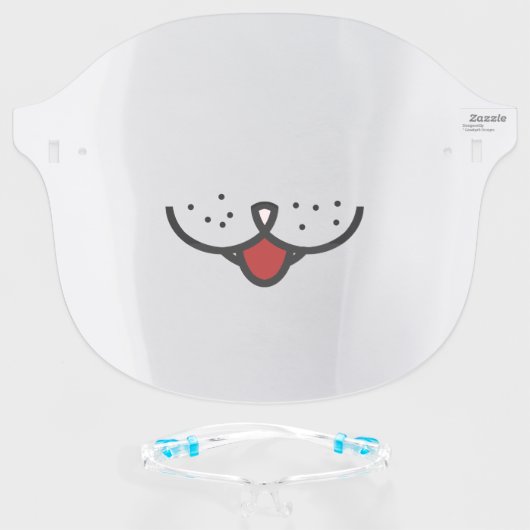 Cute Dog Smile Face Shield (Front w/Glasses)