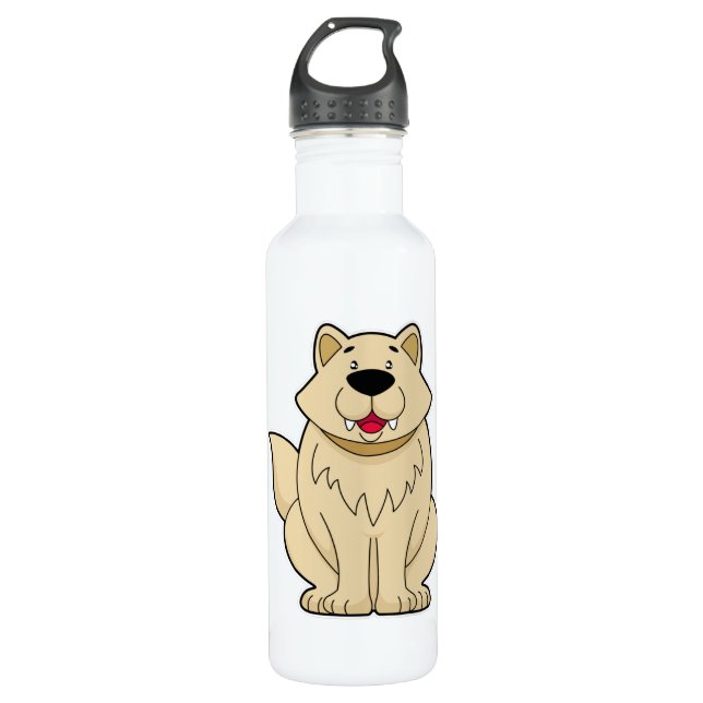 Cute Dog Stainless Steel Water Bottle (Front)