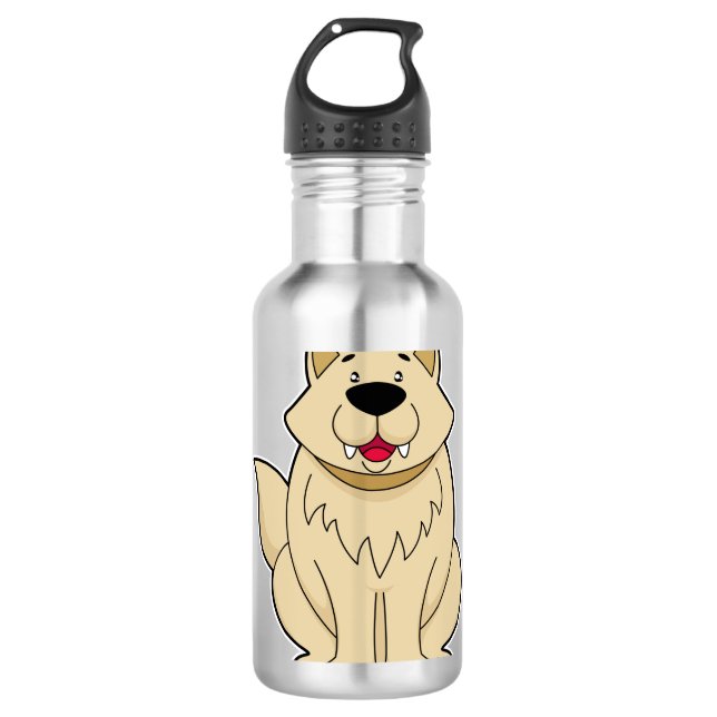 Cute Dog Stainless Steel Water Bottle (Front)