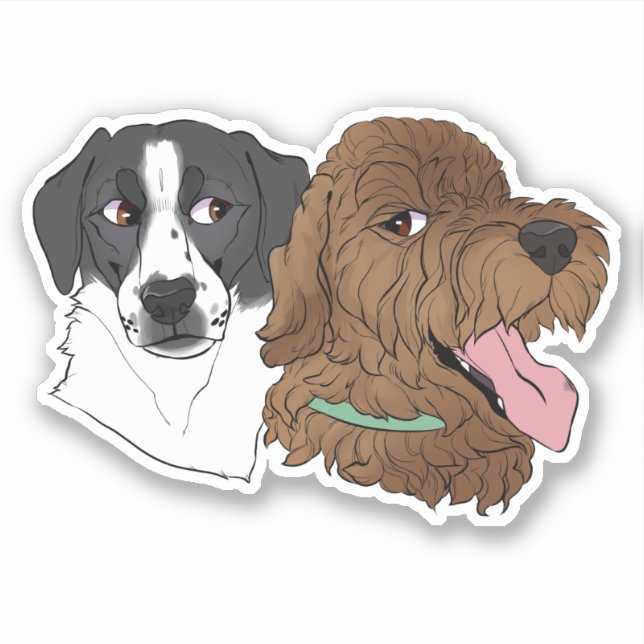 Cute Dog Sticker Pointer Goldendoodle (Front)