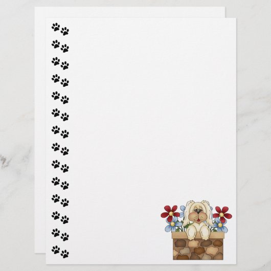 Cute Dog Stone Wall Letterhead (Front/Back)