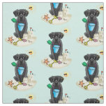 Cute Dog - Summer Beach Black Labrador Retriever Fabric