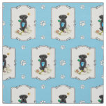 Cute Dog - Summer Beach Black Labrador Retriever Fabric