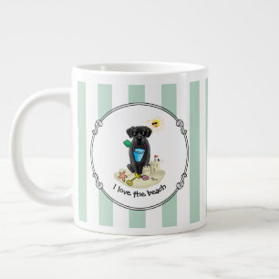 Cute Dog - Summer Beach Black Labrador Retriever Giant Coffee Mug