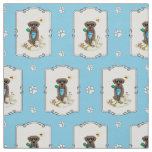 Cute Dog Summer Beach Chocolate Labrador Retriever Fabric