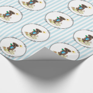 Cute Dog Summer Beach Chocolate Labrador Retriever Wrapping Paper