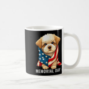 Cute Dog Summer Flag Us Memorial Day _1 Coffee Mug