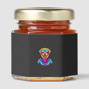 Cute Dog Sunglasses Retro Neon Art_1 Honey Jar Favors