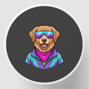 Cute Dog Sunglasses Retro Neon Art_1 Mini Candle Favors