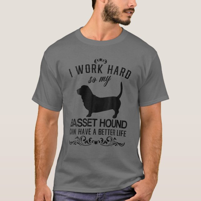 Cute Dog Tee Womens I Works Hard..., Funny Dog Gif (Front)