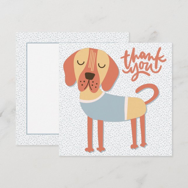 Cute Dog Thank You Card (Front/Back)
