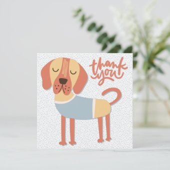 Cute Dog Thank You Card | Zazzle