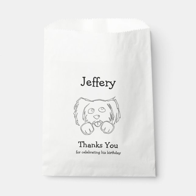 Cute Dog Thank you Favor Bag (Front)