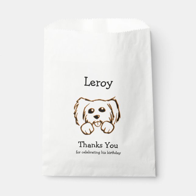 Cute Dog Thank you Favor Bag (Front)