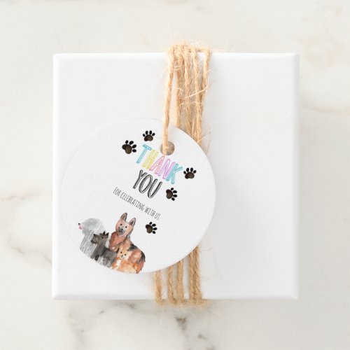 Cute dog theme kid birthday party favor tag