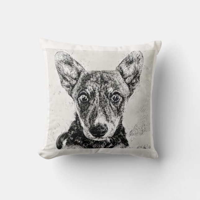 Cute Dog Throw Pillow (Front)