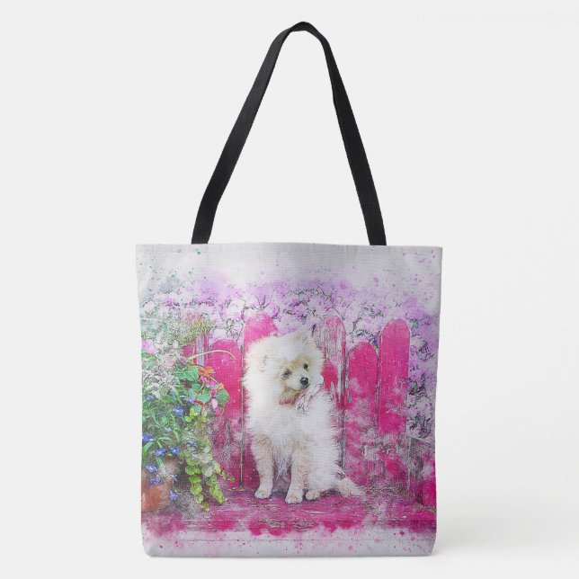 Cute Dog Tote Bag (Front)