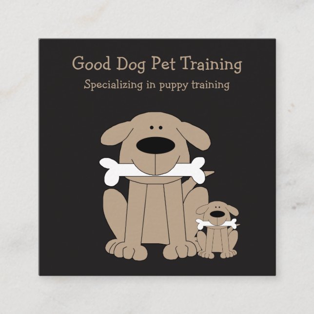 Cute Dog Training Businesscards Square Business Card (Front)