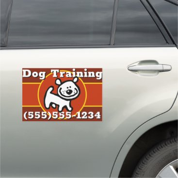 Cute Dog Training Dog Walking Customizable Car Magnet Cute Dog Training Dog Walking Customizable Car Magnet