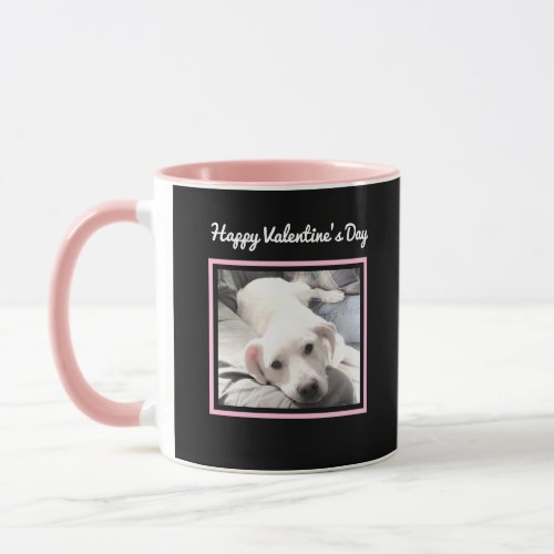 Cute Dog Two Photo Pink Valentines Day Mug