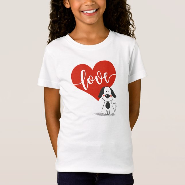 Cute Dog Valentine's Day T-Shirt (Front)
