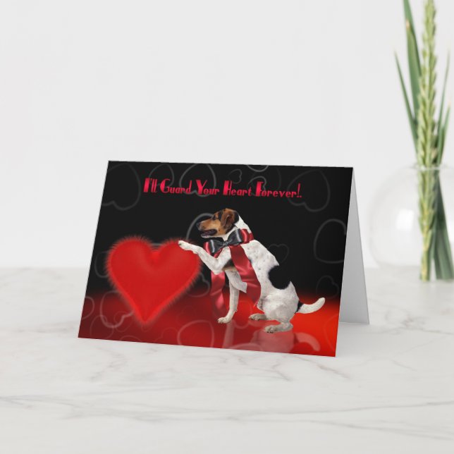 Cute Dog Valentine's Greeting Card - Jack Russell (Front)