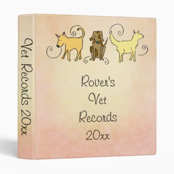Cute Dog Vet Records 3 Ring Binder by DoggieAvenue at Zazzle