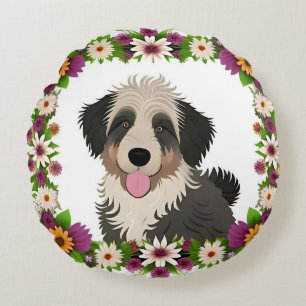 Cute Dog Vibrant Pet Lover Home Décor Accent Gift Round Pillow