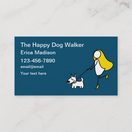 Cute Dog Walker Business Cards Template