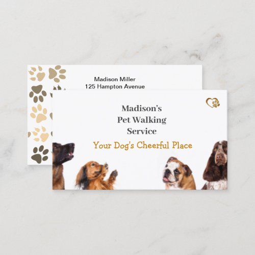 Cute Dog Walker Pet Sitter  Business Card